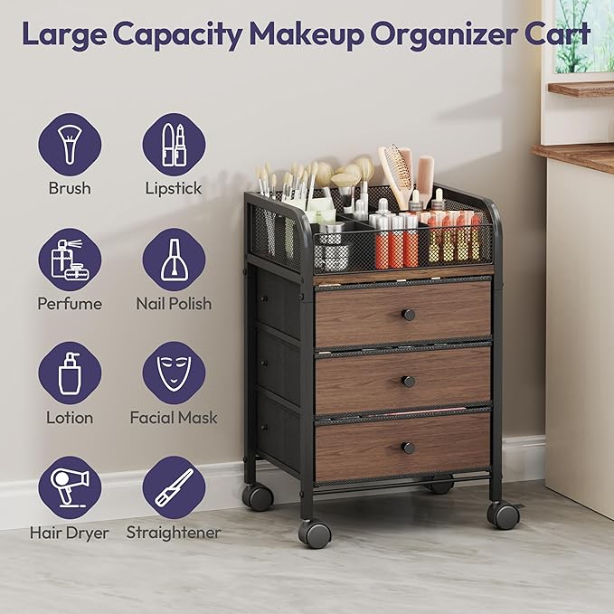 SWTYMIKI Rolling Makeup Organizer Cart - Image 4