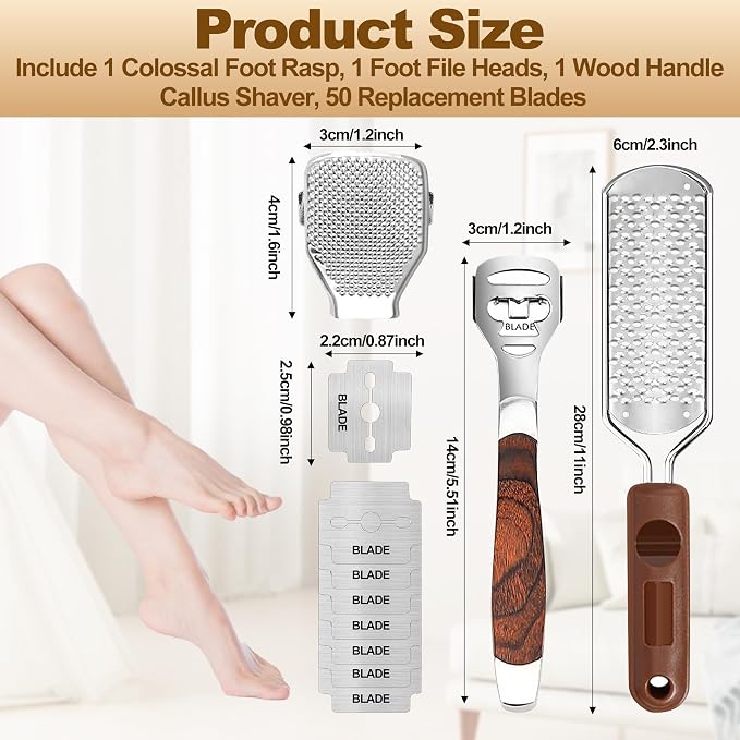 53pcs Foot File Callus Remover, Stainless Steel Large Foot Rasp Foot Scrubber & - Image 2