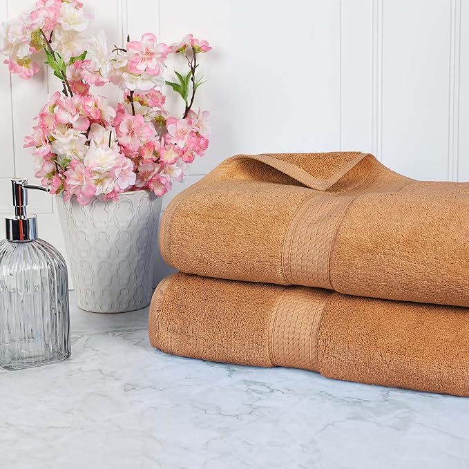 SUPERIOR Egyptian Cotton Pile Bath Sheet Set of 2, Ultra Soft Luxury Towels by SUPERIOR