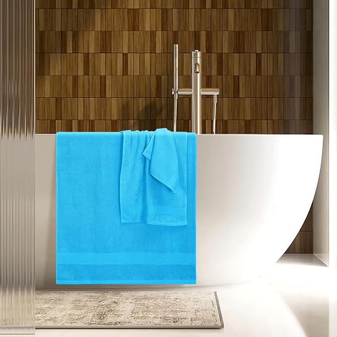 Belizzi Home 8 Piece Towel Set 100% Ring Spun Cotton, 2 Bath Towels 27x54 - Image 5