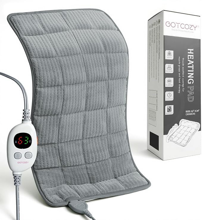 GOTCOZY Weighted Heating Pad 12"X24" by EASYTOCHOOSEEASYTOLOVE