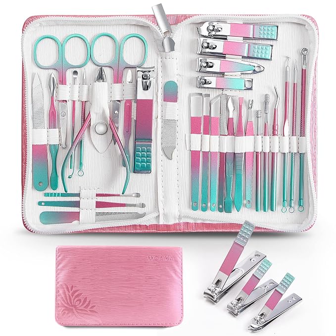 WOAMA Manicure Set 30 In 1 Pedicure Kit Nail Clippers Set Manicure Kit by WOAMA