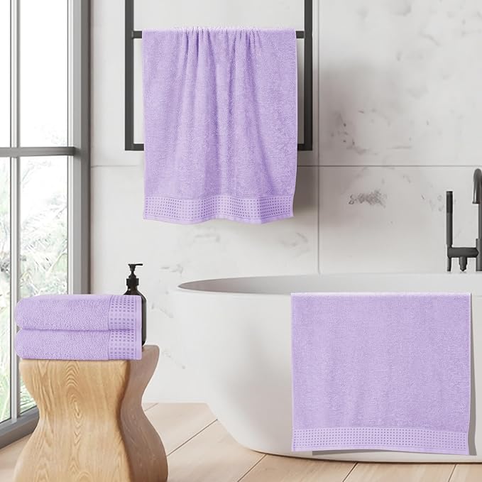 GLAMBURG Ultra Soft 4 Pack Oversized Bath Towel Set 27x54 inches, 100% Cotton - Image 5