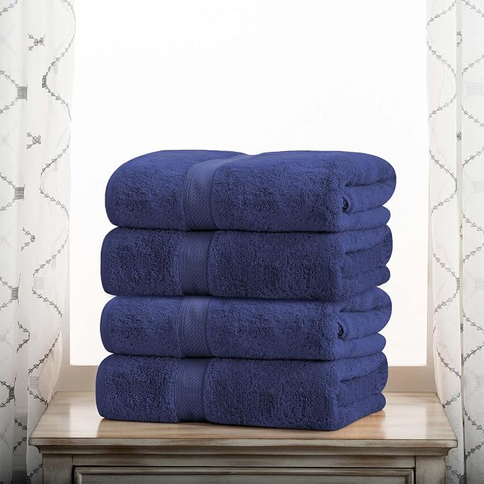 Superior Egyptian Cotton Pile Bath Towel Set of 4, Ultra Soft Luxury Towels by SUPERIOR