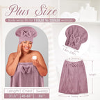 Xtinmee 2 Sets Plus Size Womens Wrap Towel - Image 2