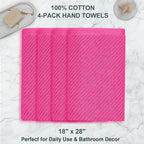 VOOVA & MOVAS Bathroom Hand Towels Set of 4, Large 18"x28" - Image 4