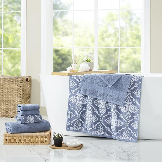 Modern Threads Amaris 6-Piece Reversible Yarn Dyed Jacquard Towel Set - Image 2
