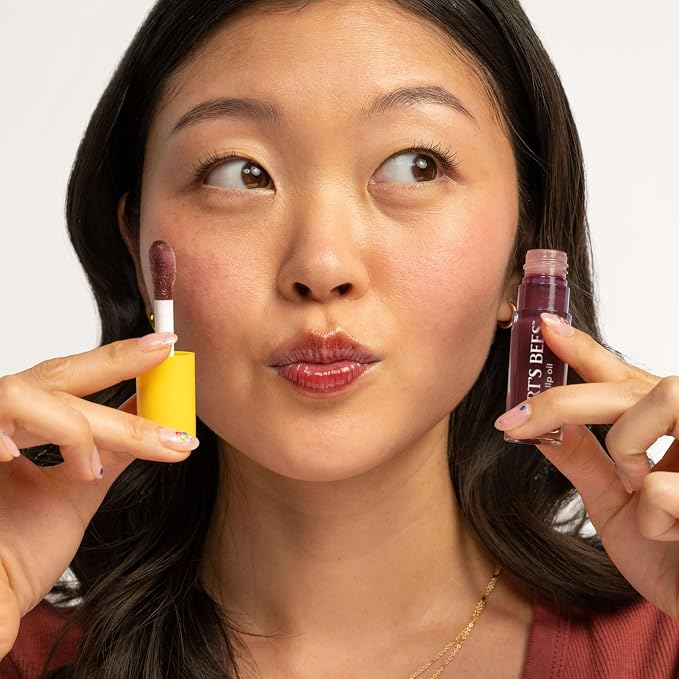 Burt's Bees Lip Oil Plum Twilight, Instant Hydration, Nourishes and Softens Lips - Image 10