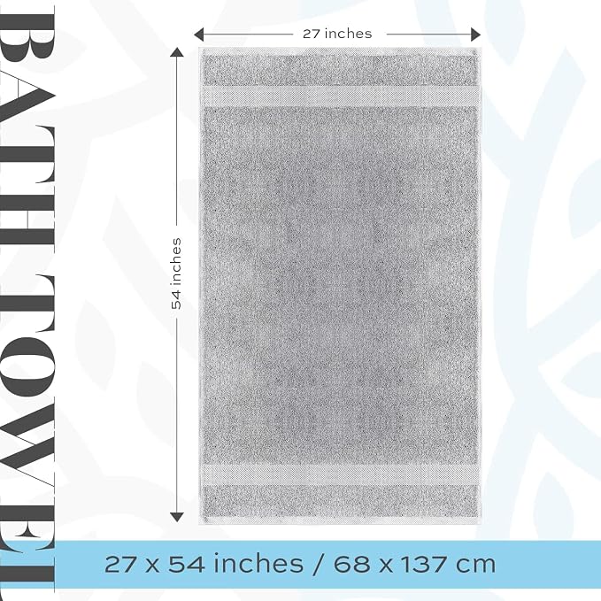White Classic Luxury Bath Towels Set of 4 Large - Image 4
