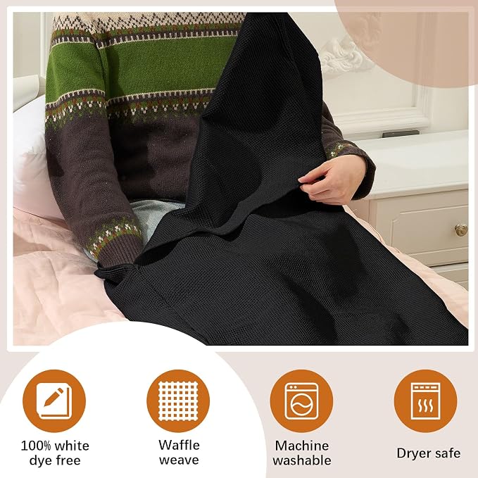 Juexica 1 Pack 70" x 30" Sauna Blanket Insert Towel Cotton Soft Waffle - Image 2