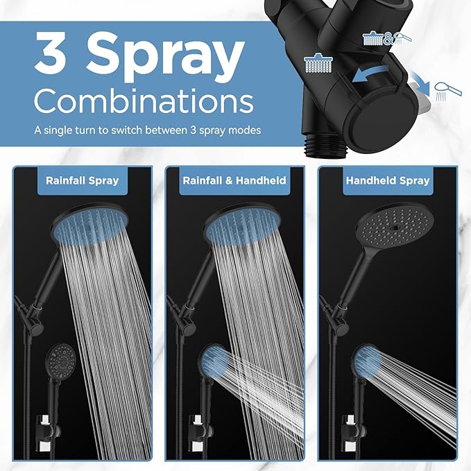 Dual Filtered Shower Heads Combo, High Pressure Rain Shower Head - Image 6