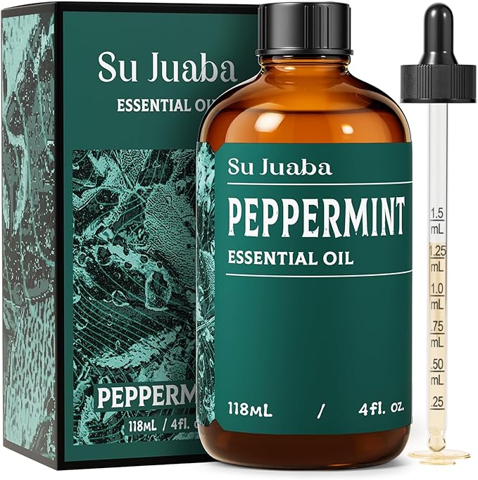 SU JUABA Peppermint Oil 4 Fl Oz, 100% Pure & Natural Aromatherapy Oil by Unknown