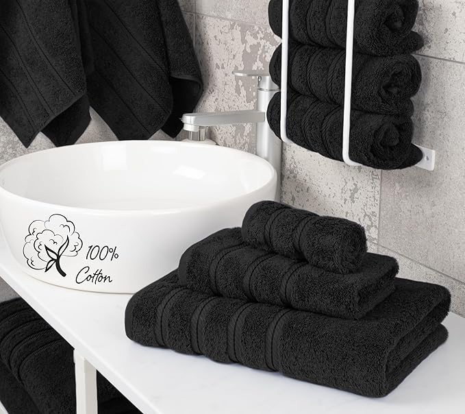 American Soft Linen Premium 3 Piece Towel Set, 1 Bath Towel 1 Hand Towel 1 - Image 2