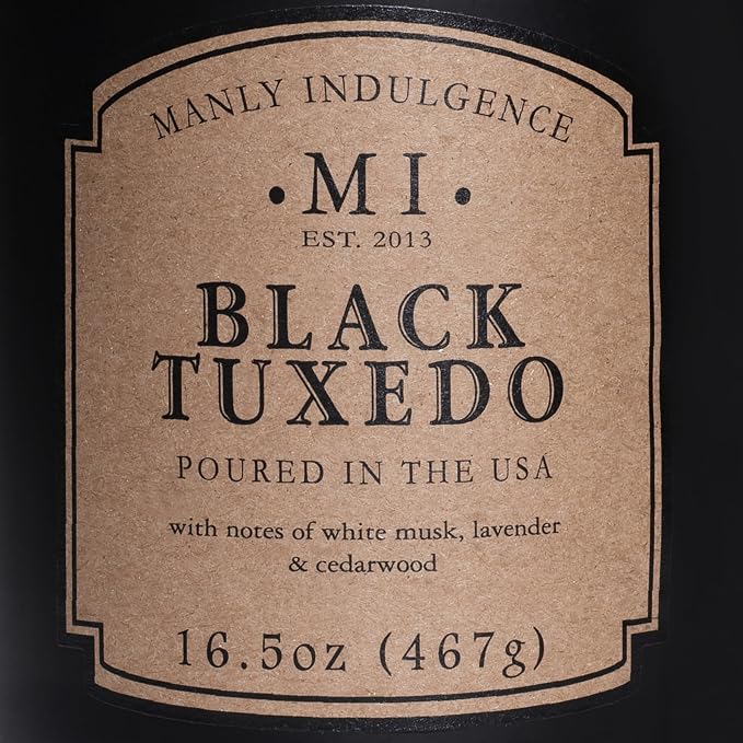 Manly Indulgence Black Tuxedo Jar Candle 16.5 oz - Image 5
