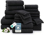 100% Mercerized Cotton Bath Towels Set of 24 by CasaPlatino