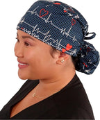 Sparkling EARTH Big Hair Ponytail Classic Surgical Style Scrub Working Cap - Image 3