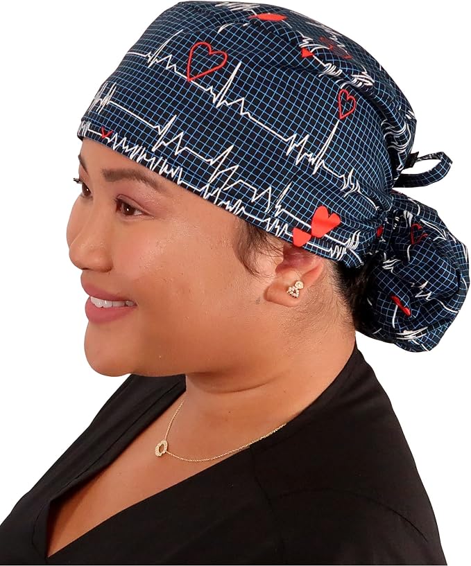 Sparkling EARTH Big Hair Ponytail Classic Surgical Style Scrub Working Cap - Image 3