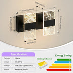 Modern LED Bathroom Light Fixtures Dimmable 2-Light Black Vanity Light - Image 5