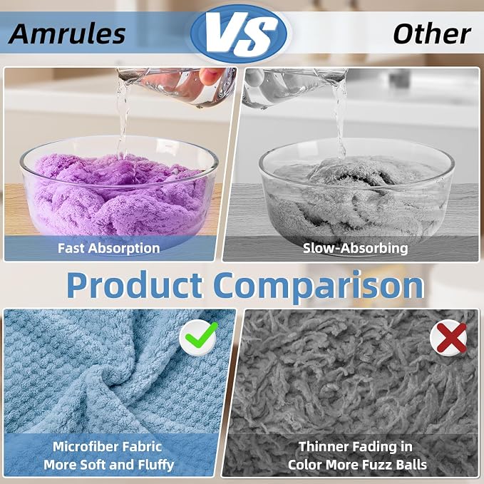 Amrules Hair Towel Wrap, 4 Packs 9.8 x 25.6 Inch Towel Turbans - Image 4