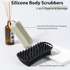 2 PC Silicone Body Scrubber, 2 in 1 Exfoliating Shower Bath Scrubber, Soft - Image 2