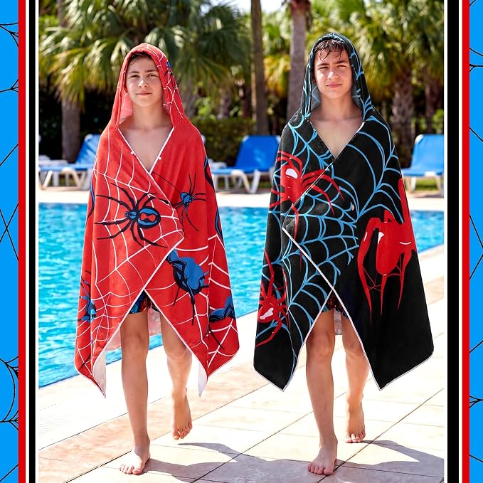Peryiter 2 Pcs Spider Beach Towel Quick Dry Towels Swimming Bath Shower Pool - Image 8