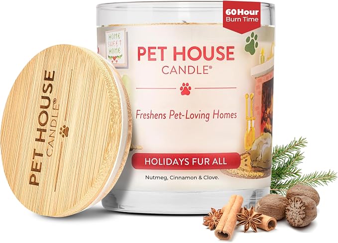 Pet House Scented Candle Plant Based Pet Odor Candle Clean Burning, Long Lasting by OneFurAll