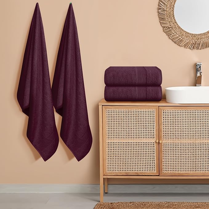 Belizzi Home 4 Pack Bath Towel Set 27x54, 100% Ring Spun Cotton, Ultra Soft - Image 3