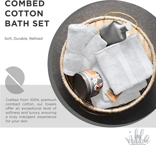 100% Cotton Bath Towel Set of 24-6 Bath Towels, 6 Hand Towels, 12 Wash Cloths - Image 2