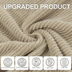 Beige Hand Towels, Hand Towels for Bathroom Set of 4, Large 18"x 28" - Image 2