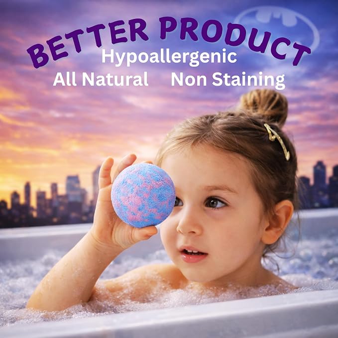 EvolutionUSA 6 Purple Epic Superhero Bath Bombs - Image 4
