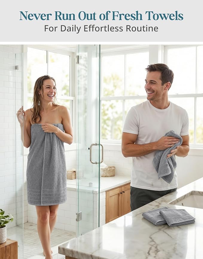 Casa Platino Premium Cotton Bath Towel Set 8 Pcs - Image 5