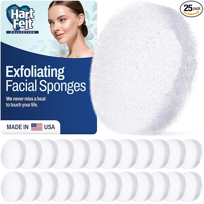 HartFelt Round Face Scrubber for Women | Reusable Facial Sponges for Daily by HartFelt