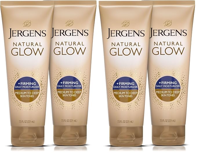 Jergens Natural Glow +Firming Self Tanner Body Lotion, Medium to Deep Skin Tone by Jergens