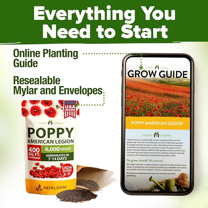 HOME GROWN American Legion Red Poppy Seeds - Image 8
