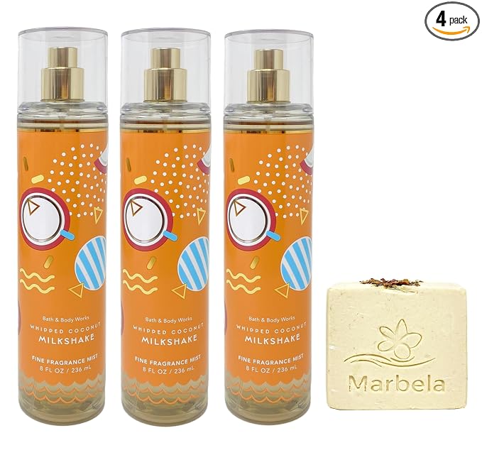 Bath & Body Works Whipped Coconut Milkshake 3 Pack Fragrance Mist Bundle by BathBodyWorks