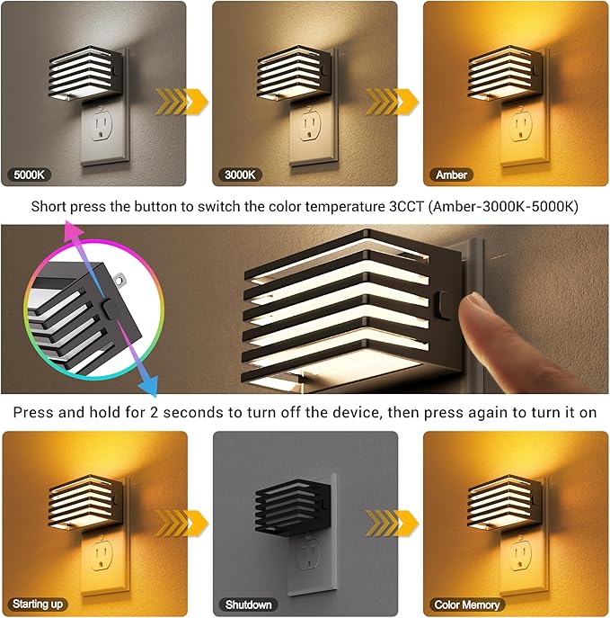JandCase LED Night Light, Night Lights Plug into Wall - Image 2
