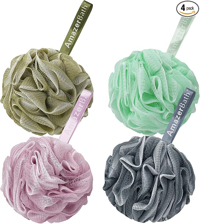 AmazerBath Loofah Sponge 60g/Piece, Exfoliating Bath Sponge Body Scrubber by AmazerBath