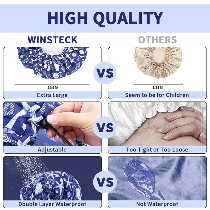 1 PCS Shower Cap, Double Layer & Adjustable Bathing Cap - Image 5