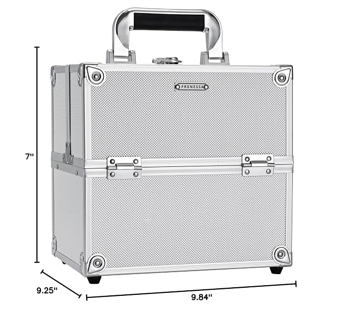 FRENESSA Makeup Train Case Makeup Organizer Box Portable Cosmetic Travel Case - Image 10