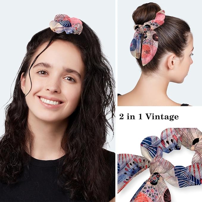 Women Working Cap with Buttons Bouffant Hat Autumn Leaves Nurse Scrub Caps Long - Image 5