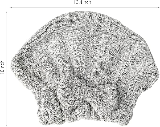 Microfiber Hair Towel Wrap, Soft Absorbent & Quick Drying Cap Set - Image 2