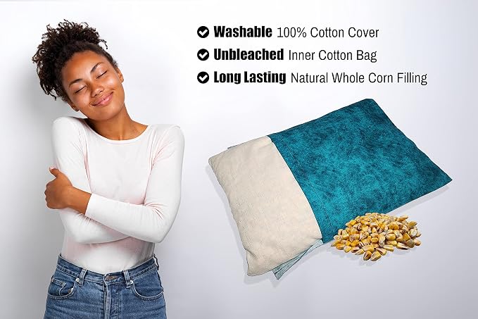 Microwavable Corn Filled Heating Pad and Cold Pack/Washable 100% Cotton Cover - Image 4