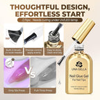 UNA GELLA 9 in 1 Gel Nail Glue for Clear Acrylic Nails Tips 2Pcs 10ml Long - Image 6
