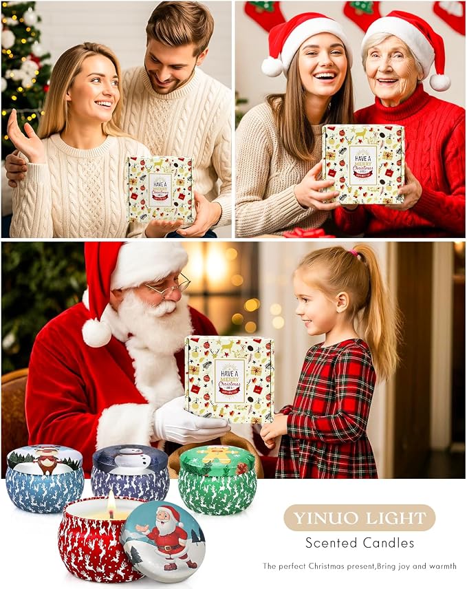 Christmas Candle Gift Set for Women, 4 Pack Long Lasting Soy Wax Candles - Image 6