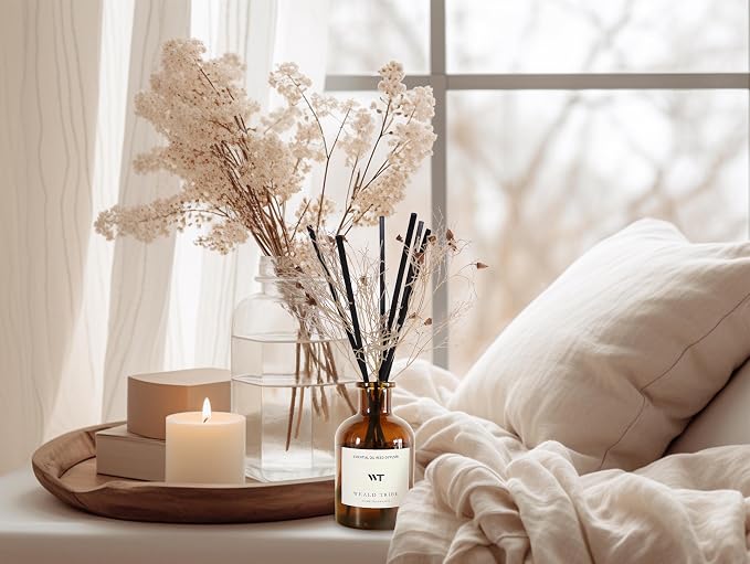 WEALD TRIBE Flower Reed Diffuser Set Clean White Linen Scent - Image 4