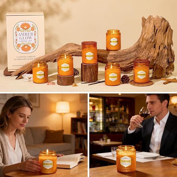 6 Pack Natural Soy Wax Jar Candles - Image 6
