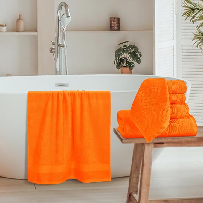 Belizzi Home 8 Piece Towel Set 100% Ring Spun Cotton, 2 Bath Towels 27x54 - Image 3