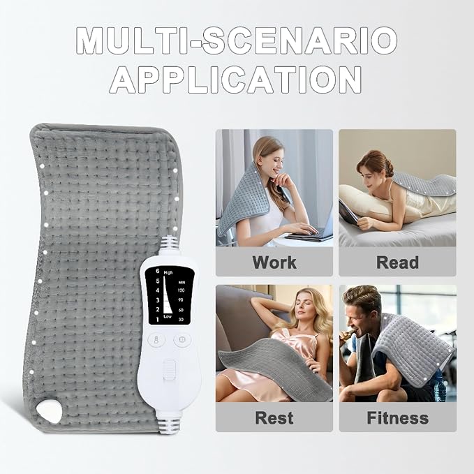 Extra Large Heating Pad, Relieves Back Pain, 6 Quick Heat Settings（86°F-149°F） - Image 7