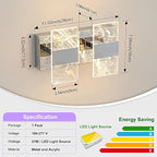 Modern LED Bathroom Light Fixtures Dimmable 2-Light Chrome Vanity Light - Image 5