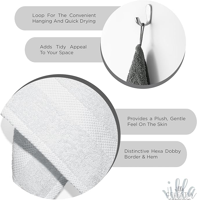 100% Cotton Bath Towel Set of 24-6 Bath Towels, 6 Hand Towels, 12 Wash Cloths - Image 4